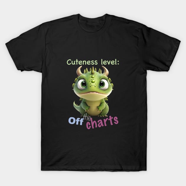 Little Dragon Cuteness Level Cute Adorable Funny Quote T-Shirt by Cubebox
